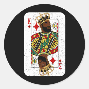Sticker Rond Carte Roi Africaine Black Pride BLM Couple Match H
