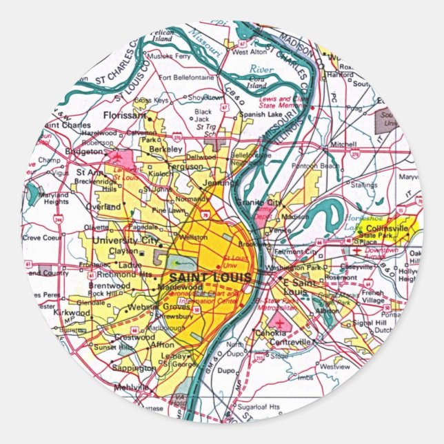 Sticker Rond Carte Saint-Louis (Devant)
