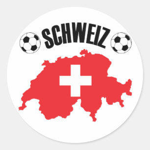 Sticker Rond Carte Schweiz Fussball Suisse