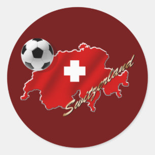 Sticker Rond Carte suisse des cadeaux de football suisse