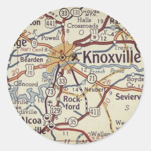 Sticker Rond Carte TN de Knoxville