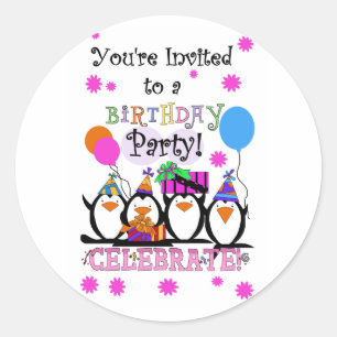 Sticker Rond Cartes d'anniversaire et invitations idiotes de