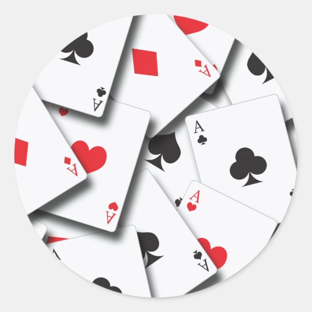 STICKER ROND CARTES DE JEU ACES (Devant)
