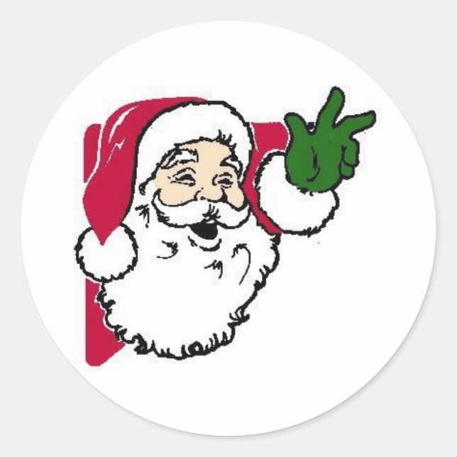 Sticker Rond Cartes de Noël Enveloppe Phoques (Devant)