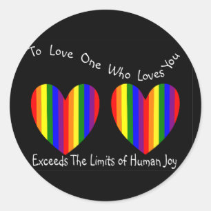 Sticker Rond Cartes et cadeaux de Saint-Valentin gays/lesbienne