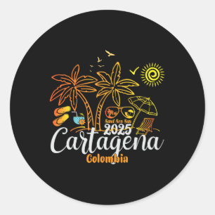 Sticker Rond Carthagène Colombie Famille Vacances 2025 Croisièr