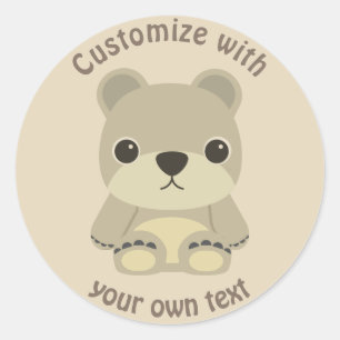 Sticker Rond Cartographie personnalisée Teddy Bear
