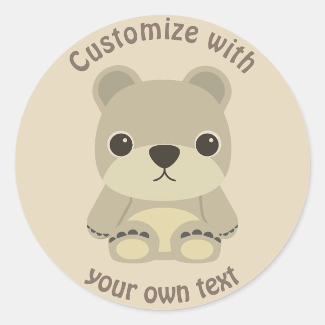 Sticker Rond Cartographie personnalisée Teddy Bear (Devant)