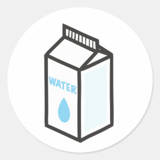Sticker Rond Carton d'eau