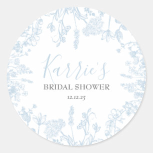 Sticker Rond Carton d'invitation de mariage fleuri en Chinoiser