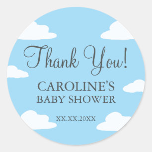 Sticker Rond Carton d'invitation pour une Baby Shower Fille ou