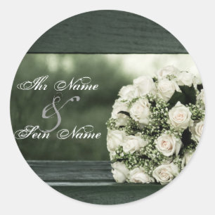 Sticker Rond Cartons d'invitation de mariage élégants