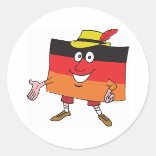 Sticker Rond Cartoon Allemagne