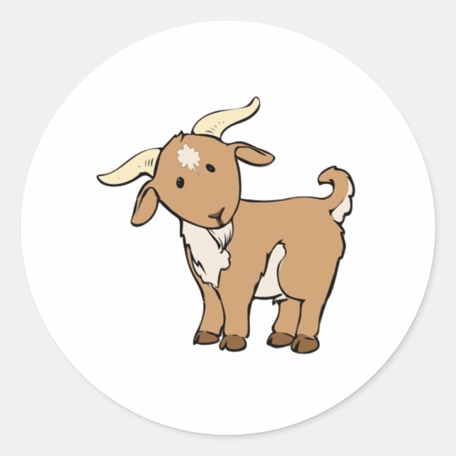 Sticker Rond Cartoon Billy Goat (Devant)