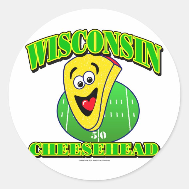 Sticker Rond Cartoon CheeseHead (Devant)