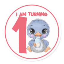 Cartoon mignon bébé Emu Anniversaire