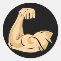 CARTOON MUSCLES HOMME bras fort biceps pow athléti