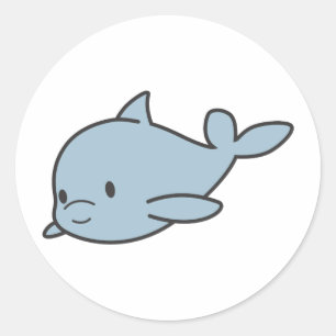 Sticker Rond Cartoon personnalisé Bébé Dauphin