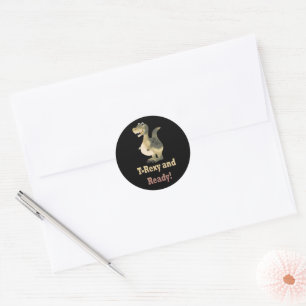 Sticker Rond Cartoon T-Rexy et Ready Dino