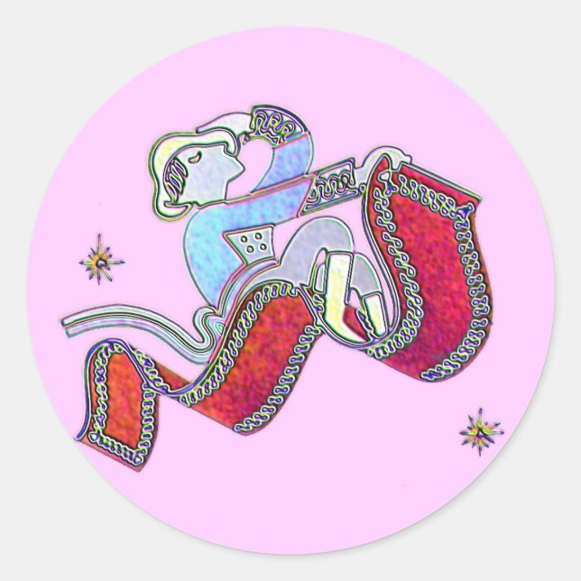Sticker Rond Cartouche de tapis magique (Devant)