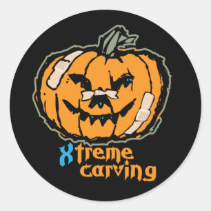 Sticker Rond Carving Citrouille Xtreme