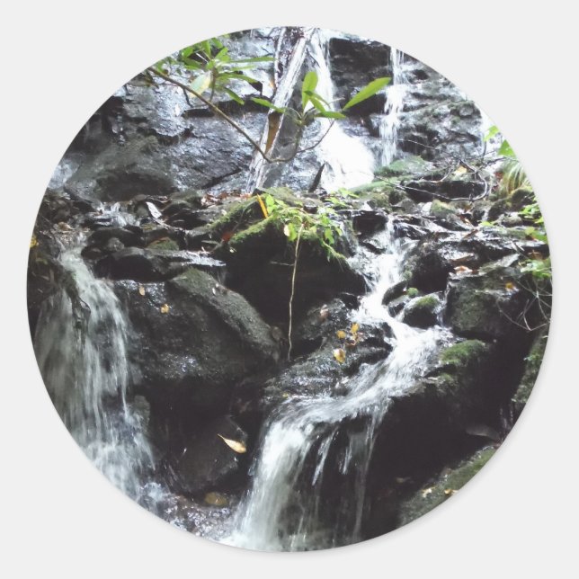 Sticker Rond Cascade fumée Secret Mountain (Devant)
