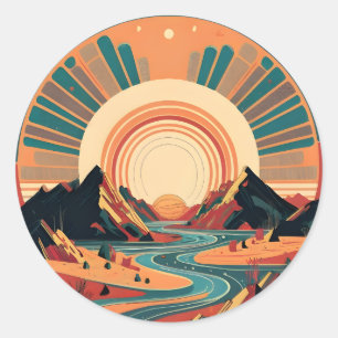 Sticker Rond Cascade psychédélique