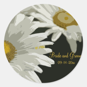 Sticker Rond Cascades de jardin blanc Mariage Enveloppe sceaux