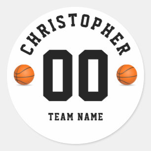 Sticker Rond Casier d'équipe scolaire pour enfants de basketbal