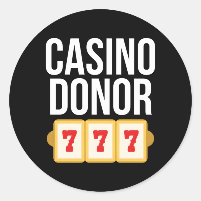 Sticker Rond Casino Donateur Jeu joueur Plaisanterie (Devant)