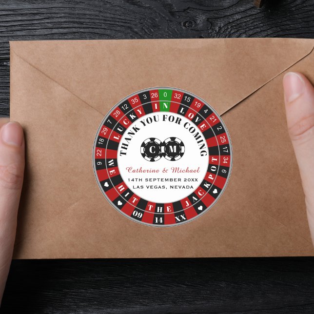 Sticker Rond Casino Las Vegas Roulette Roulette Merci (Créateur téléchargé)