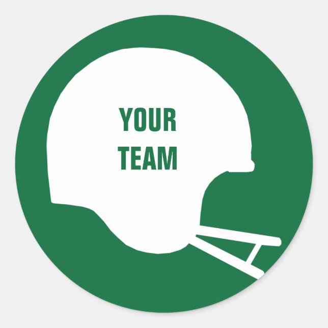 Sticker Rond Casque de football de l'équipe d'Imaginaire (Devant)