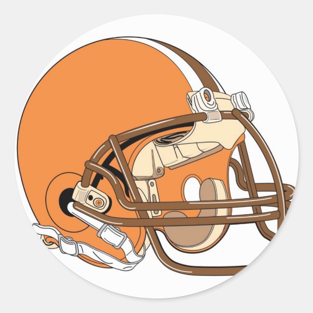 Sticker Rond Casque de football orange (Devant)