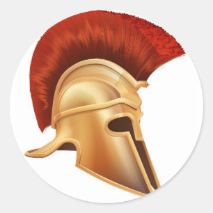 Sticker Rond Casque de guerrier du grec ancien