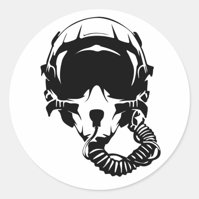 Sticker Rond Casque de pilote Jet (Devant)