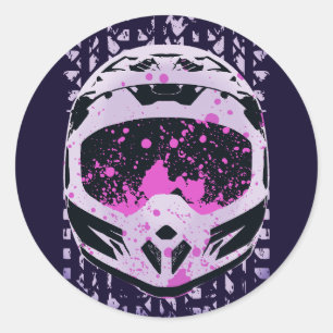 Sticker Rond Casque de vélo graphique