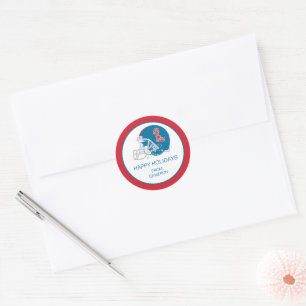 Sticker Rond Casque Ole Miss Football   Bleu clair