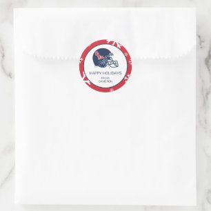 Sticker Rond Casque Ole Miss Football   bleu foncé