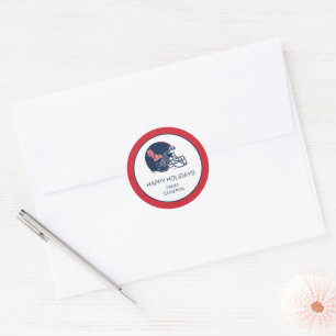 Sticker Rond Casque Ole Miss Football   bleu foncé
