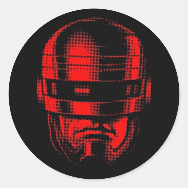 Sticker Rond Casque Robot Cop (Devant)