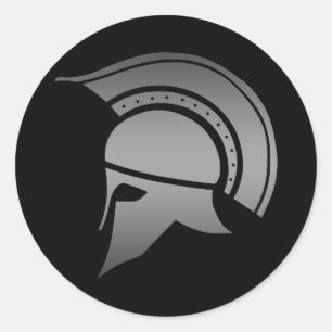 Sticker Rond Casque spartiate du grec ancien