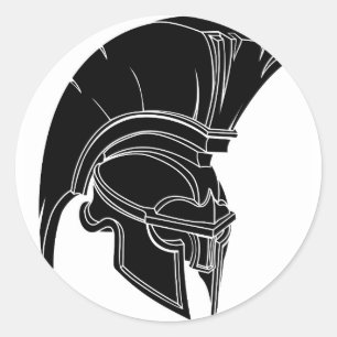 Sticker Rond Casque spartiate ou trojan