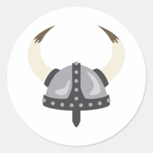 Sticker Rond Casque Viking