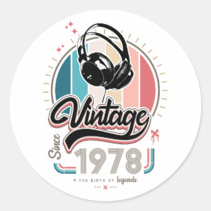 Sticker Rond Casques vintages depuis 1978
