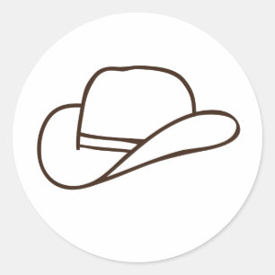 Sticker Rond Casquette de cowboy