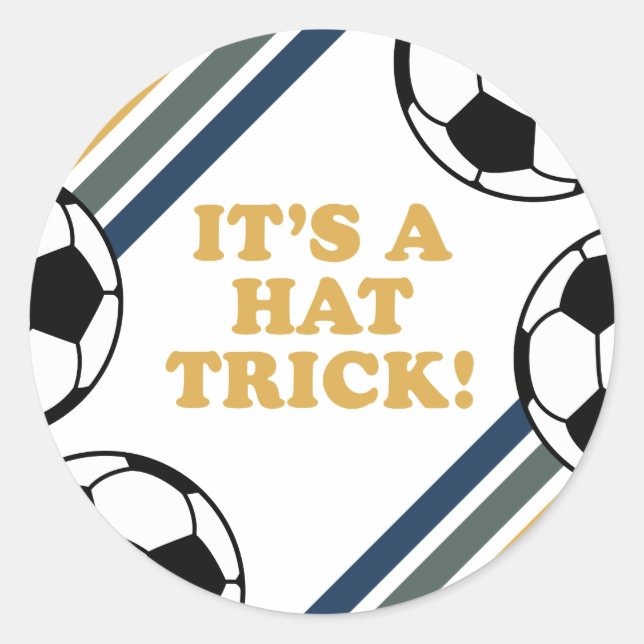Sticker Rond Casquette de football rétro Trick 3e anniversaire (Devant)