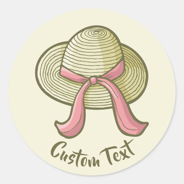 Sticker Rond Casquette de paille jaune (Devant)