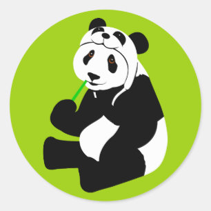 Sticker Rond Casquette de panda