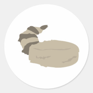 Sticker Rond Casquette de peau de ragondin