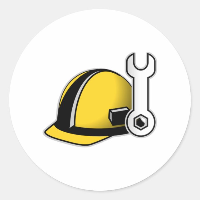 Sticker Rond Casquette dur avec clé (Devant)